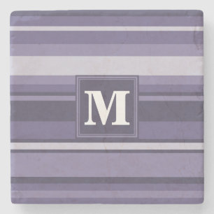 Dessous-de-verre En Pierre Rayures violettes de cuir monogramme