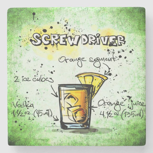 Dessous-de-verre En Pierre Recette de boisson de tournevis (Devant)