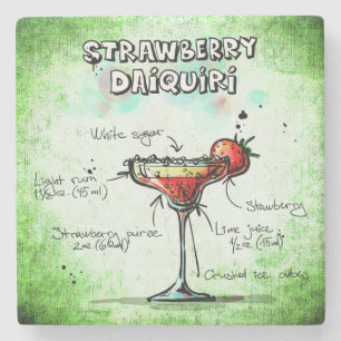 Dessous-de-verre En Pierre Recette de boisson fraise Daiquiri