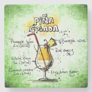 Dessous-de-verre En Pierre Recette de boisson Pina Colada