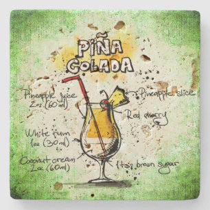 Dessous-de-verre En Pierre Recette de boisson Pina Colada