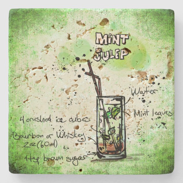 Dessous-de-verre En Pierre Recette de boisson pour jus de menthe (Devant)