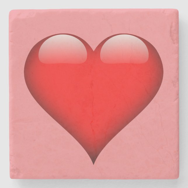 Dessous-de-verre En Pierre Red Heart Love (Devant)