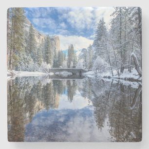 Dessous-de-verre En Pierre Réflexion d'hiver chez Yosemite