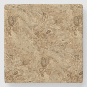 Dessous-de-verre En Pierre Regard fossile de marbre Brown