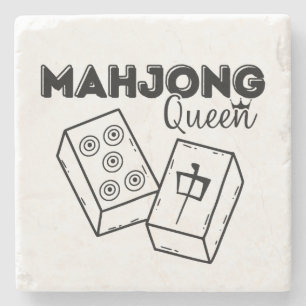 Dessous-de-verre En Pierre Reine Mahjong