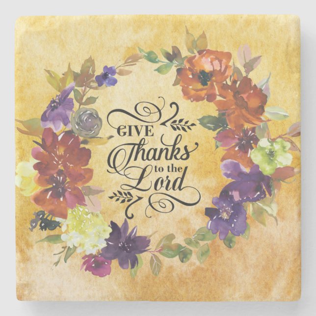 Dessous-de-verre En Pierre Remercie le Seigneur, Thanksgiving (Devant)