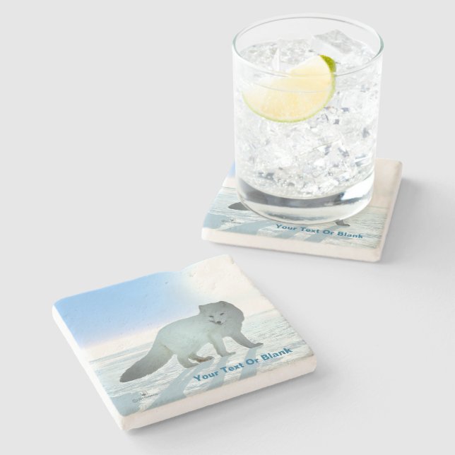 Dessous-de-verre En Pierre Renard arctique (Côté)