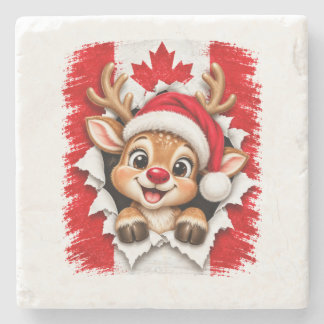Dessous-de-verre En Pierre Renne de Noël canadien