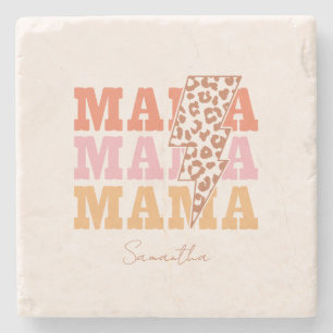 Dessous-de-verre En Pierre Répétition Rustique "Mama"
