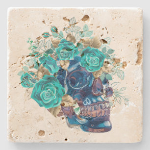 Dessous-de-verre En Pierre Requiem Blue Bloom