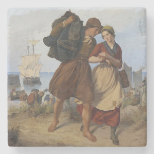 Dessous-de-verre En Pierre Retour du pêcheur (par Rudolf Jordan)