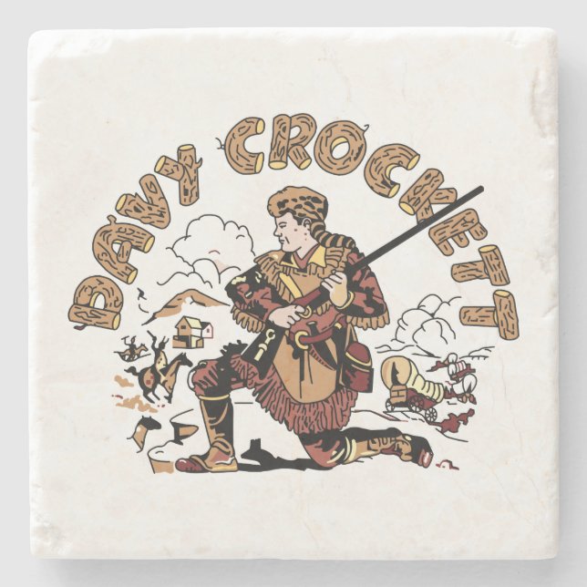 Dessous-de-verre En Pierre Rétro Davy Crockett (Devant)