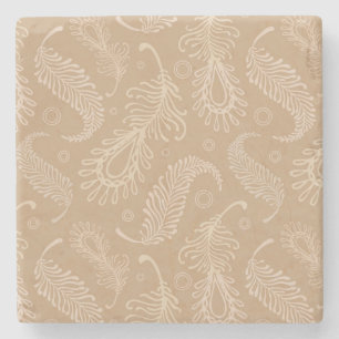 Dessous-de-verre En Pierre Rétro-feater-pâle-motif