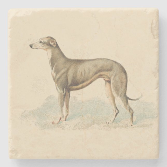 Dessous-de-verre En Pierre Retro Greyhound Whippet (Devant)