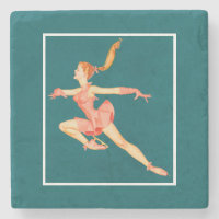 Retro Image of A Figure Skater In A Pink Outfit