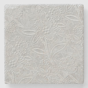 Dessous-de-verre En Pierre Revêtement floral gris