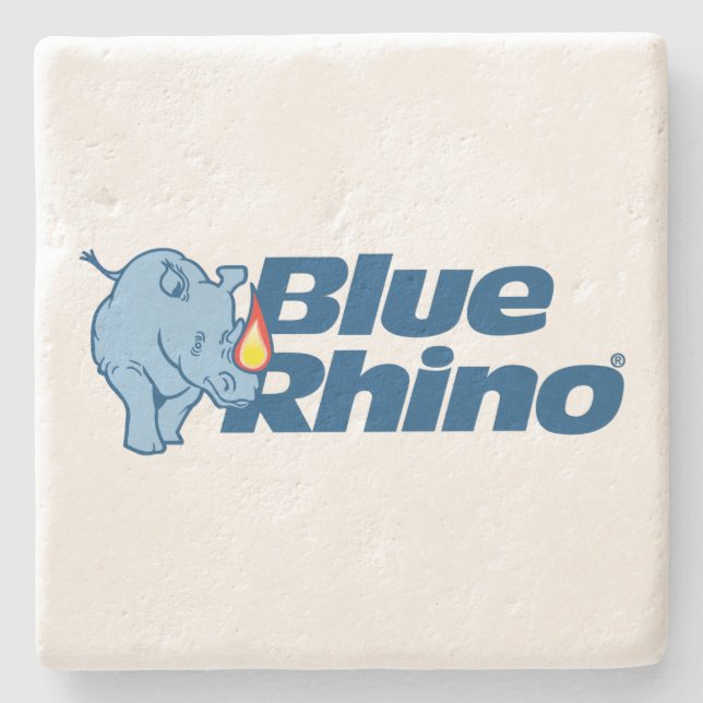 Dessous-de-verre En Pierre Rhino bleu (Devant)