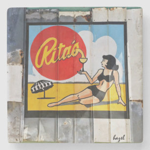 Dessous-de-verre En Pierre Rita. Plage de folie, dessous de verre de marbre