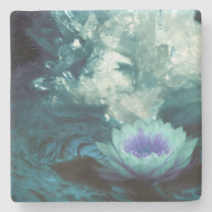 DESSOUS-DE-VERRE EN PIERRE RIVIÈRE CRYSTAL DE QUARTZ