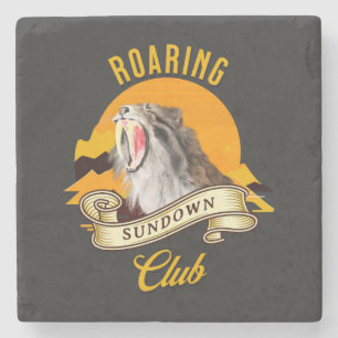 Dessous-de-verre En Pierre Roaring Sundown Club Sabertooth Tiger
