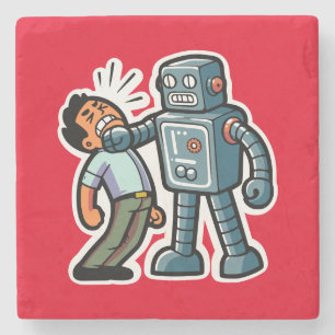 Dessous-de-verre En Pierre Robot en colère