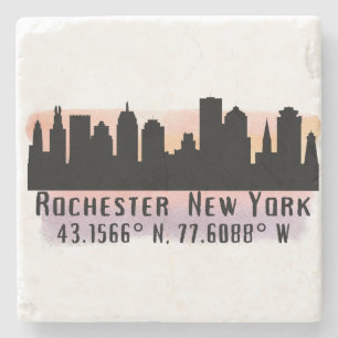 Dessous-de-verre En Pierre Rochester NY City Skyline