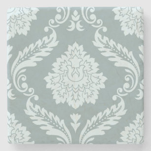 Dessous-de-verre En Pierre Rococo Damask grand motif œuf de canard bleu + sar
