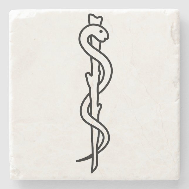 Dessous-de-verre En Pierre Rod d'Asclepius (Devant)