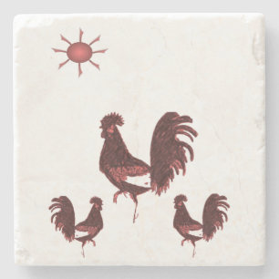 Dessous-de-verre En Pierre Rooster en pierre de marbre