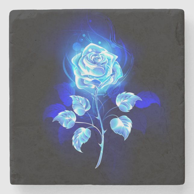 Dessous-de-verre En Pierre Rose bleu brûlant (Devant)