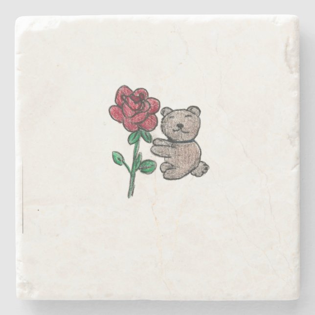 Dessous-de-verre En Pierre Rose d'ours (Devant)