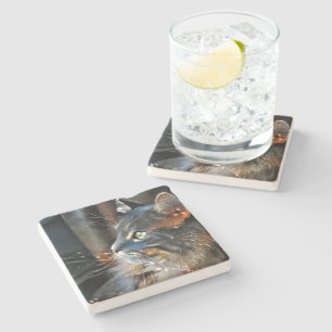 Dessous-de-verre En Pierre Rose et lumière magique