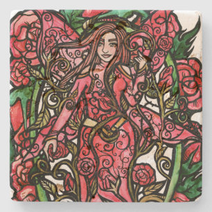 Dessous-de-verre En Pierre Rose Garden Fairy Goddess