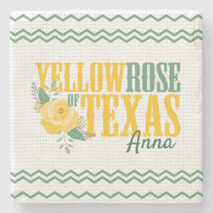 Dessous-de-verre En Pierre Rose jaune du Texas - Rose unique
