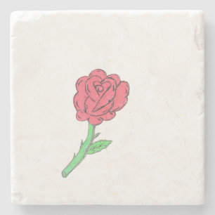 Dessous-de-verre En Pierre Rose rouge