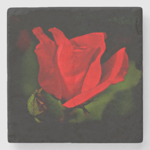 Dessous-de-verre En Pierre Rose rouge - Passion noire