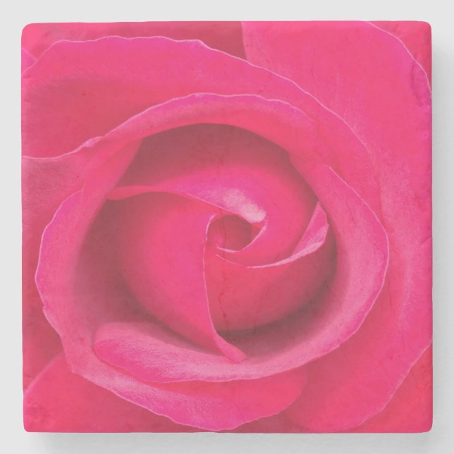 Dessous-de-verre En Pierre Rose rouge romantique (Devant)