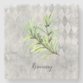 Dessous-de-verre En Pierre Rosemary Herb Aquarelle botanique