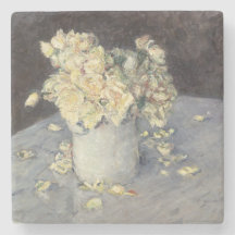 Roses jaunes dans un vase de Caillebott Impression
