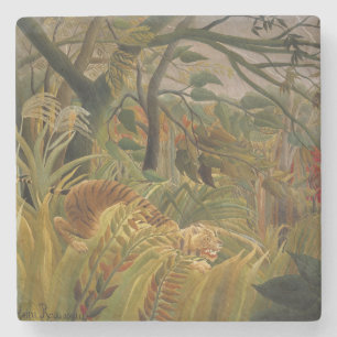 Dessous-de-verre En Pierre Rousseau Jungle Tropical Tiger Art