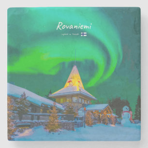 Dessous-de-verre En Pierre Rovaniemi, Finlande - Aurore magique