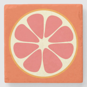 Dessous-de-verre En Pierre Ruby Red Grapefruit Juicy Sweet Citrus Fruit Slice