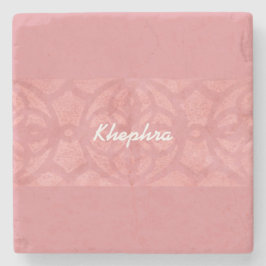 Dessous-de-verre En Pierre Ruddy Pink Batik Nom Monogrammé