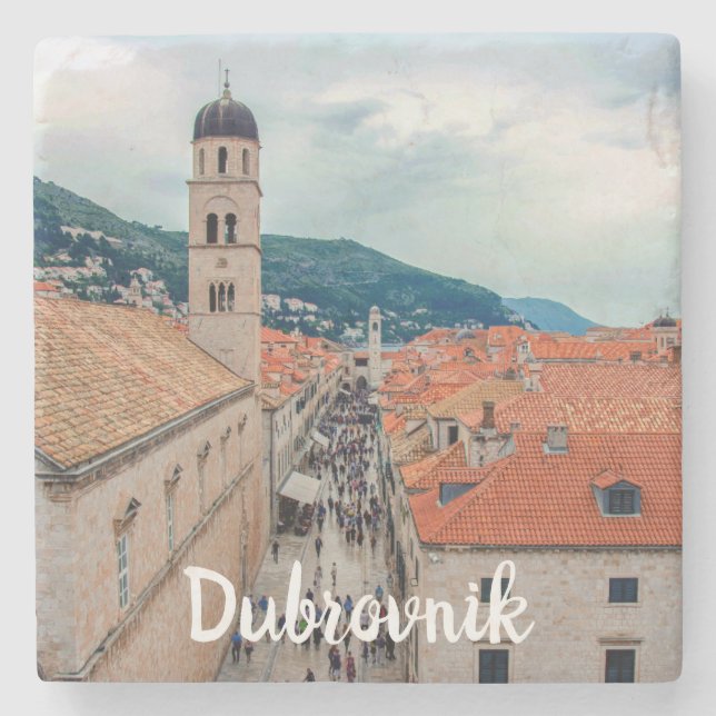 Dessous-de-verre En Pierre Rue principale de Dubrovnik, Croatie (Devant)