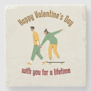 Dessous-de-verre En Pierre Saint Valentin Couple