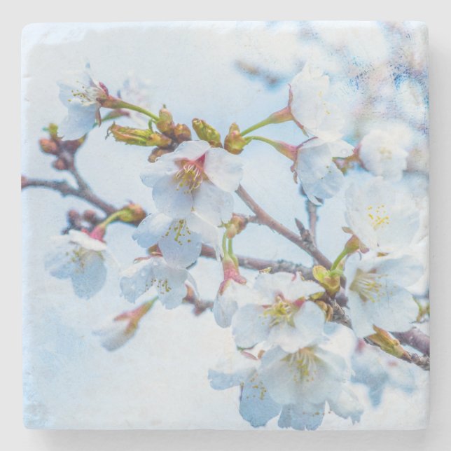 Dessous-de-verre En Pierre Sakura - Fleur de cerisier japonaise (Devant)