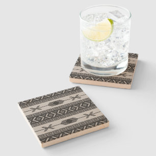 Dessous-de-verre En Pierre Sandstone Motif Rustique du sud-ouest aztèque