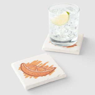 Dessous-de-verre En Pierre Sang Motif de fruits orange