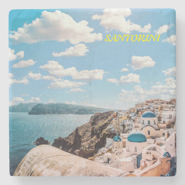 Dessous-de-verre En Pierre Santorin, Grèce Beach House (Devant)
